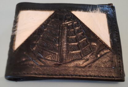 Black Leather Mexican Wallet Aztec